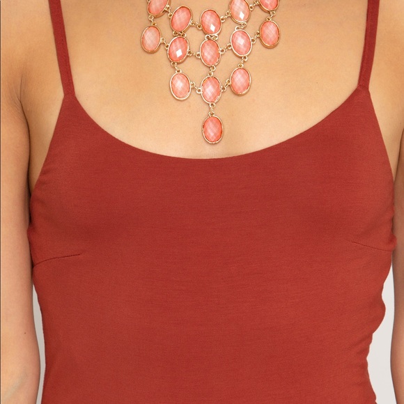 Burnt Orange Romper Jumpsuit - Picture 2 of 6